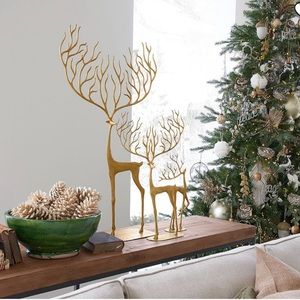 Pottery Barn Brass Sculptured Reindeer-medium